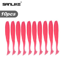 Load image into Gallery viewer, SANLIKE 10pcs Soft Plastic Fishing Lures Set Soft Bait T Tail Soft Bug Swimbaits Silicon Rubber Jig Fishing Bait Softworm Tackle