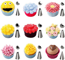 Load image into Gallery viewer, KOMCLUB Cake Accessory Tool 1 Cake Plate Rotating Cake Stand Icing Nozzles Set 48 Stainless Steel Nozzles
