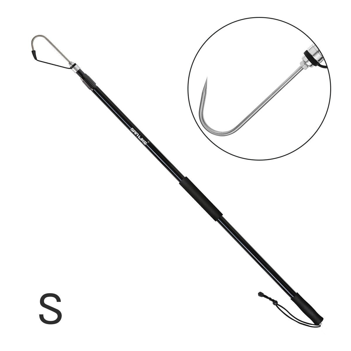 Generic Retractable Fishing Gaff Stainless Steel Hook Fishing Gear Hook  Tackle With Soft Handle Fishing Tools Fishing Gaff Hook New