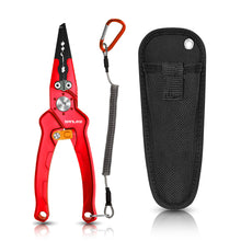 Load image into Gallery viewer, SANLIKE Aluminum Alloy Fishing Pliers Multifunctional Fishing Grip Clip Line Scissors Cutter Hooks Remover Fishing Tools