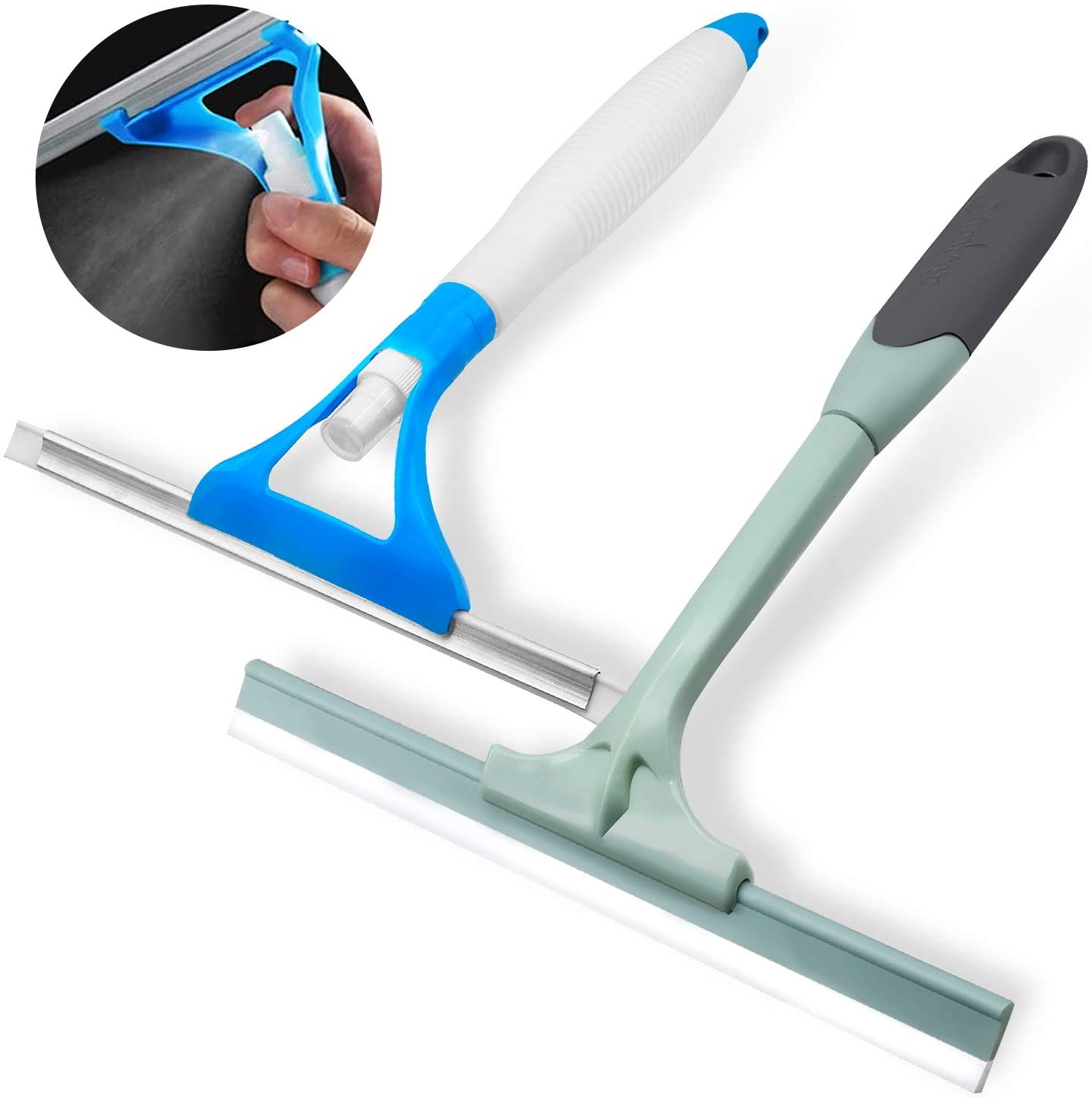 Adjustable Window Cleaning Wiper Glass Squeegee Scrubber With