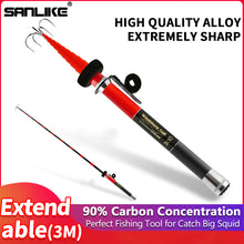 Load image into Gallery viewer, SANLIKE Stainless Steel Five Hooks Extendable Contractile Gripper Squid Hook for Harvesting Squid