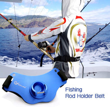 Load image into Gallery viewer, SAN LIKE Fishing Belt Fight Belt - Adjustable Aluminum/Carbon Fiber Waist Fighting Belt Rod Holder Stand-up Offshore Gimbal Padded Fishing Pole Belt