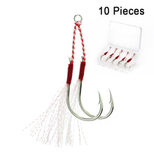 Load image into Gallery viewer, SANLIKE Fishing Hook Assist Hook Dual Hooks Metal Jig Tinsel Fishing Gear Light Shogging Offshore Jigging XS/S/M/L/XL 10&20pcs