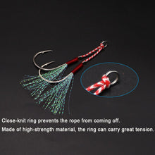 Load image into Gallery viewer, SANLIKE Fishing Hook Assist Hook Dual Hooks Metal Jig Tinsel Fishing Gear Light Shogging Offshore Jigging XS/S/M/L/XL 10&20pcs