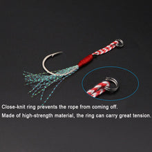 Load image into Gallery viewer, SANLIKE Fishing Hook Assist Hook Single Hook Metal Jig Tinsel Fishing Gear Light Shogging Offshore Jigging XS/S/M/L/XL 10&20pcs