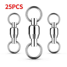 Load image into Gallery viewer, SANLIKE 25 Pieces Fishing Swivel Ball Bearing Fishing Lure Connector High-strength Stainless Steel Corrosion-resistant No. 1 - 8
