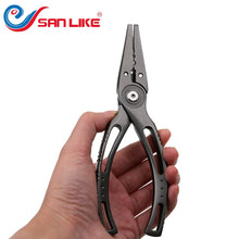 Load image into Gallery viewer, Sanlike Fishing Pliers Split Ring Cutters Fishing Holder Tackle Multi-function Hook Remover Stainless Steel Fishing accessories