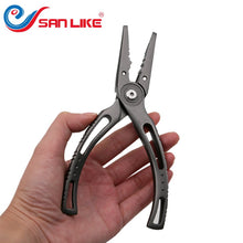 Load image into Gallery viewer, Sanlike Fishing Pliers Split Ring Cutters Fishing Holder Tackle Multi-function Hook Remover Stainless Steel Fishing accessories
