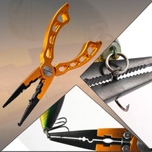 Load image into Gallery viewer, SANLIKE New Fishing Tackle Aluminum Alloy Fishing Pliers Split Ring Cutters Fishing Holder Tool For Saltwater Fishing Wholesale