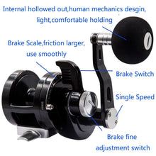 Load image into Gallery viewer, 2021 Right Hand Kit Pesca Round Baitcasting Reel Saltwater Fishing Reel 7BB 4.5:1 Trolling Carp Reel drag CNC