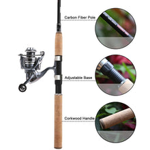 Load image into Gallery viewer, Travel Suit Telescopic Fishing Rod and Reel Combos FULL Kit, Spinning Fishing Gear Organizer Pole Sets with Line Lures Hooks