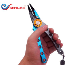 Load image into Gallery viewer, Sanlike Portable Aluminum alloy Fish Lip Grip with Digital Scale Strong Professional Fishing Gripper Trigger For Fisherman