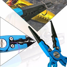 Load image into Gallery viewer, SANLIKE New Fishing Tackle Aluminum Alloy Fishing Pliers Split Ring Cutters Fishing Holder Tool For Saltwater Fishing Wholesale