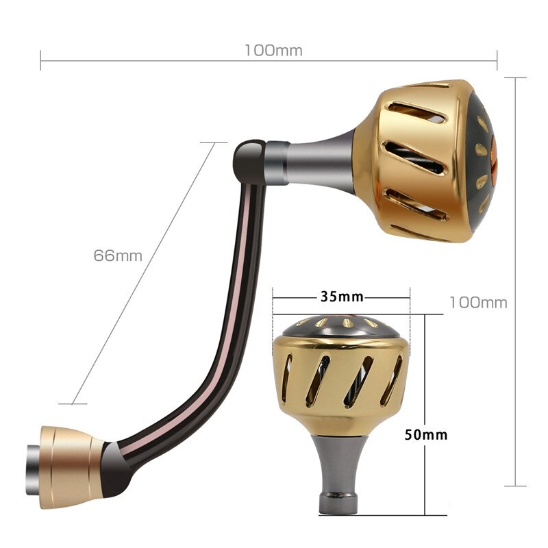 SANLIKE Fishing Reel Handle Reel Replacement Accessory Aviation Aluminum Rocker Arm Grip for Dai Spinning Fishing Reel
