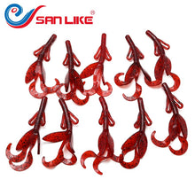 Load image into Gallery viewer, 10pcs/bag Maggot Grub Soft Lure Baits Smell Worms Glow Shrimps Fishing Lur Artificial Soft Fishing Baits Esca per pescare