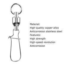 Load image into Gallery viewer, SANLIKE 50 Pieces Fishing Ball Bearing Swivel Fishing Lure Connector High Strength Stainless Steel Anticorrosion High-speed
