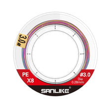 Load image into Gallery viewer, 2021 SANLIKE Fishing Line X8 300M PE line Multi-color High-strength High-sensitivity High Bearing Capacity Wear-resisting