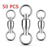 Load image into Gallery viewer, SANLIKE Fishing Lure Connector Fishing Swivel Ball Bearing High-strength Stainless Steel Corrosion-resistant 50 PCS