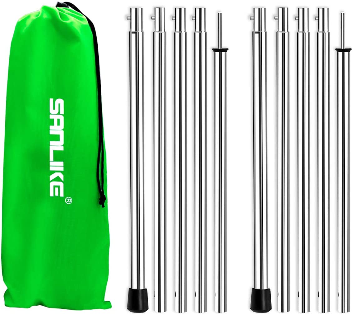 replacement rods for tents Adjustable Tent Poles Set of 2 -Ball Bearing Stainless Steel Rods for – SANLIKE STORE