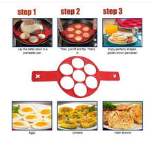 Load image into Gallery viewer, 2023 upgraded pancake mould circular egg mould reusable silicone non stick pancake for egg production
