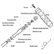 Load image into Gallery viewer, SANLIKE Aviation Aluminum Baitcasting Fishing Reel Handle Rocker Crank Hole For Shimano Trolling Reels