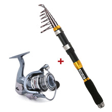 Load image into Gallery viewer, SANLIKE 1 Set of Fishing Rods Telescopic Spinning Fishing Rod 5+1BB and Reel Combos