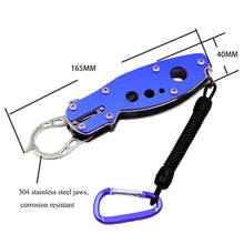 Load image into Gallery viewer, SANLIKE Aluminium Multifunction Lure Fish Grip Lip Trigger Lock 304 Gripper Clip Clamp Fishing Tackle Tool Fishing Equipment