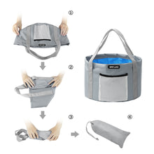 Load image into Gallery viewer, KOMCLUB Household Waterproof Folding Bucket Bubble Foot Basin Travel Outdoor Car Washing Disaster Prevention Camp Storage Bag Outdoor Cooler Wash Tub Collapsible Bucket Bucket Water Folding Bucket