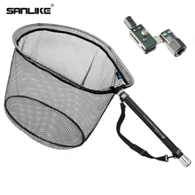 Load image into Gallery viewer, SANLIKE 5 6m Fishing Net Set with Folding Head Retractable Carbon Fibre Landing Grip Rod Collapsible PE Net Fishing Gear Tools
