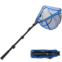 Load image into Gallery viewer, SANLIKE 1.1M Fishing Net Glass Fibre Rod Telescopic Pole Foldable Handle Landing Net Coated Mesh Fishing Tackle Accessories
