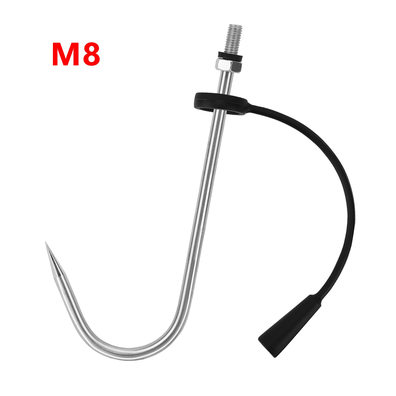 SANLIKE M6/M8 Fishing Gaff Stainless Steel Fishing Spear Hook with  Protection Cover for Saltwater Freshwater Fishing Accessories
