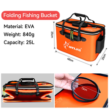 Load image into Gallery viewer, SANLIKE 40cm Portable folding fish bucket EVA waterproof material Outdoor camping Fishing box Suitable for travelling, hiking
