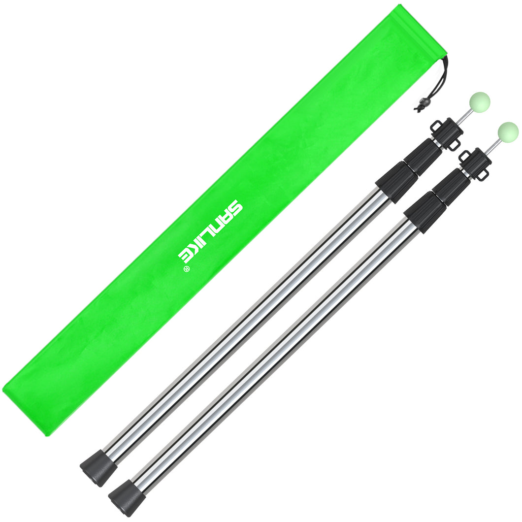 SANLIKE 2pcs Tarp Poles Stainless Steel Adjustable Anti Corrosion Tarpaulin Tent Pole Camping Hiking Outdoor Field Accessories