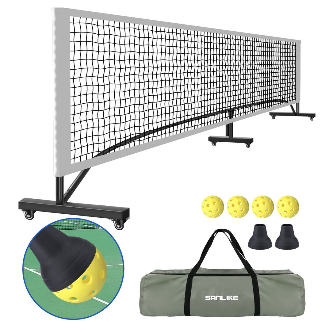 SANLIKE 22ft Portable Table Tennis Net System Kit Wheeled design for quick set up Wear and tear resistant mesh surface for indoor and outdoor use
