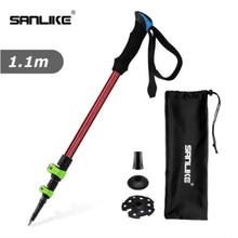 Load image into Gallery viewer, SANLIKE Single ultra-light trekking pole Non-slip walking pole Three sections adjustable carbon fibre trekking pole Walking pole
