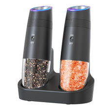 Load image into Gallery viewer, SANLIKE 2pcs 135ml Gravity Salt &amp; Pepper Grinder Charging Base Type-C Rechargeable Adjustable Thickness For Kitchen Outdoor Tool
