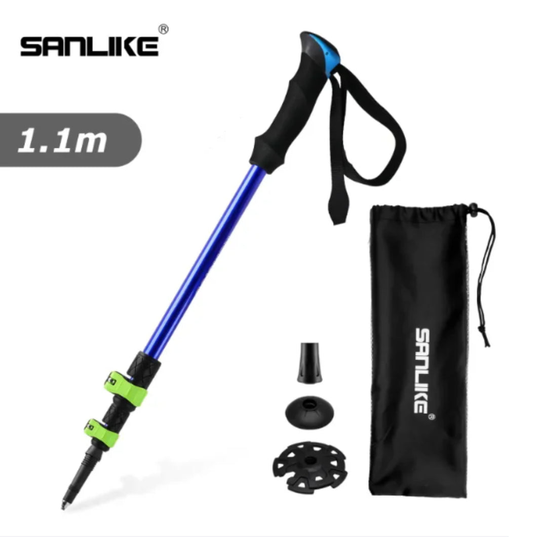 SANLIKE Single ultra-light trekking pole Non-slip walking pole Three sections adjustable carbon fibre trekking pole Walking pole