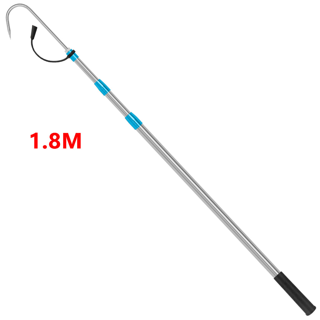SANLIKE Telescopic Fish Gaff with Stainless Fishing Spear Hook Tackle 1.8M/2.1M Stainless Pole For Salt water Offshore Ice Tool