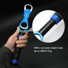 Load image into Gallery viewer, SANLIKE Fish Lip Grip Multifunctional Fishing Clip 360° Swivelling Rubber Handle Lanyard with Weighing Scale Fishing Tools
