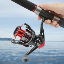 Load image into Gallery viewer, SANLIKE Spinning Reels 5.2:1 Gear Ratio 13+1 BB Aluminium Alloy Spool Rubber Grip Fishing Reel For Saltwater Fishing Accessories
