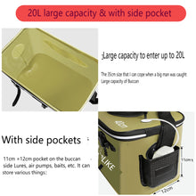 Load image into Gallery viewer, 40cm, 50cm dark green fish box, EVA waterproof fish bucket, water container for outdoor activities, live fish bucket for fishing
