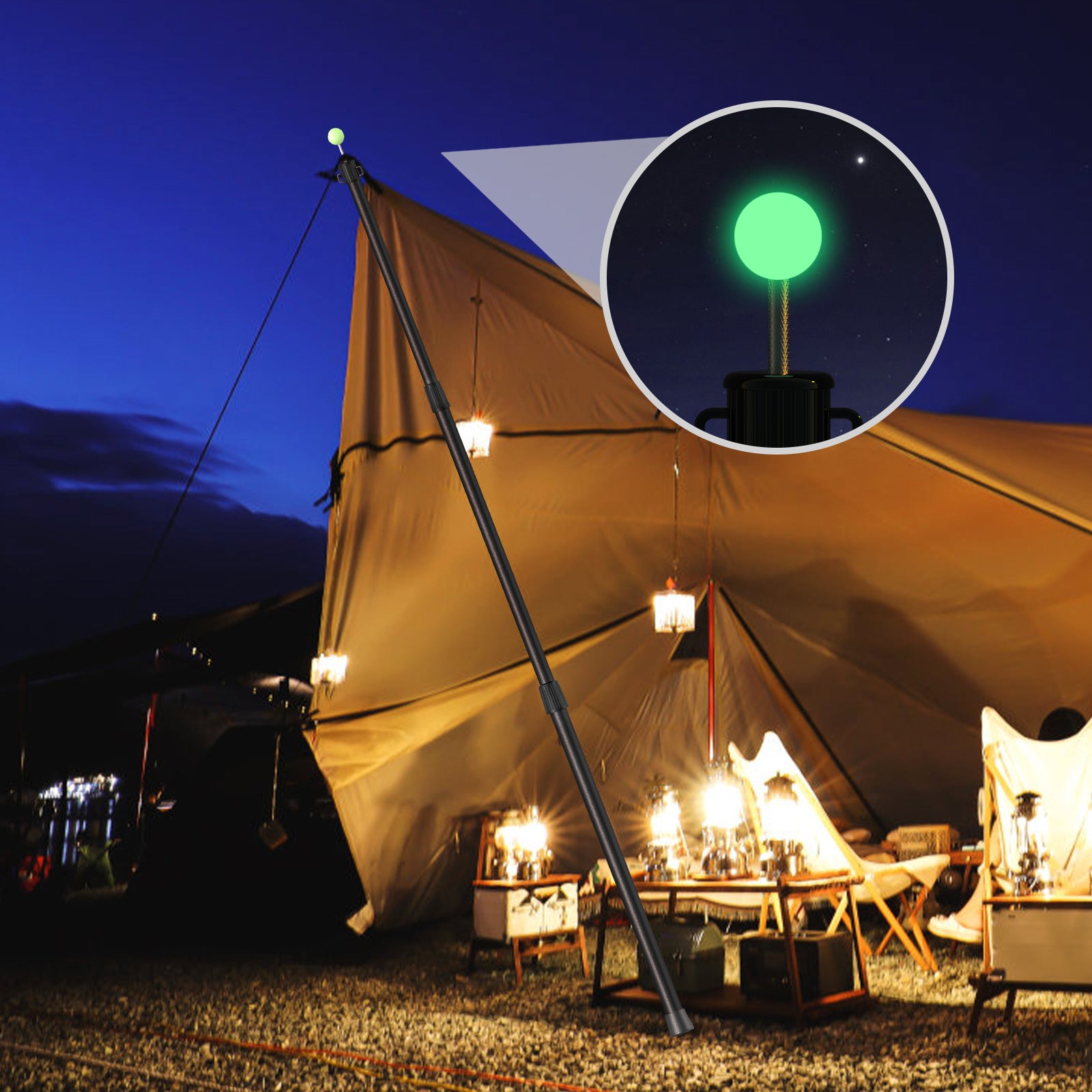 SANLIKE Telescoping Tent Tarp Pole Set Adjustable Camping Poles