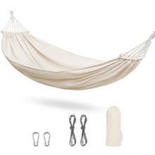 Load image into Gallery viewer, SANLIKE Portable Canvas Double Hammock 2 People Oversized Load Capacity 300kg Canvas Cotton Hammock for Porch, Garden, Backyard
