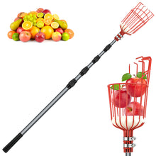 Load image into Gallery viewer, SANLIKE Lightweight Aluminum Fruit Picking Tool, 12-Foot Telescoping Fruit Picking Pole, Easy-to-assemble Twisted Apple Basket
