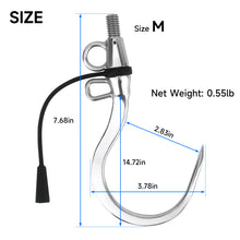 Load image into Gallery viewer, SANLIKE Double Hole Fishing Hook Stainless Steel Sea Fishing Hook Nylon rope Hook for Freshwater Saltwater Fishing Accessories
