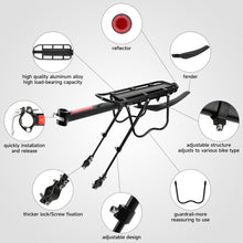 Load image into Gallery viewer, SANLIKE Aluminum Rear Bike Rack Bicycle Cargo Rack with Fenders Universal Adjustable Bicycle Luggage Travel Carrier Stand
