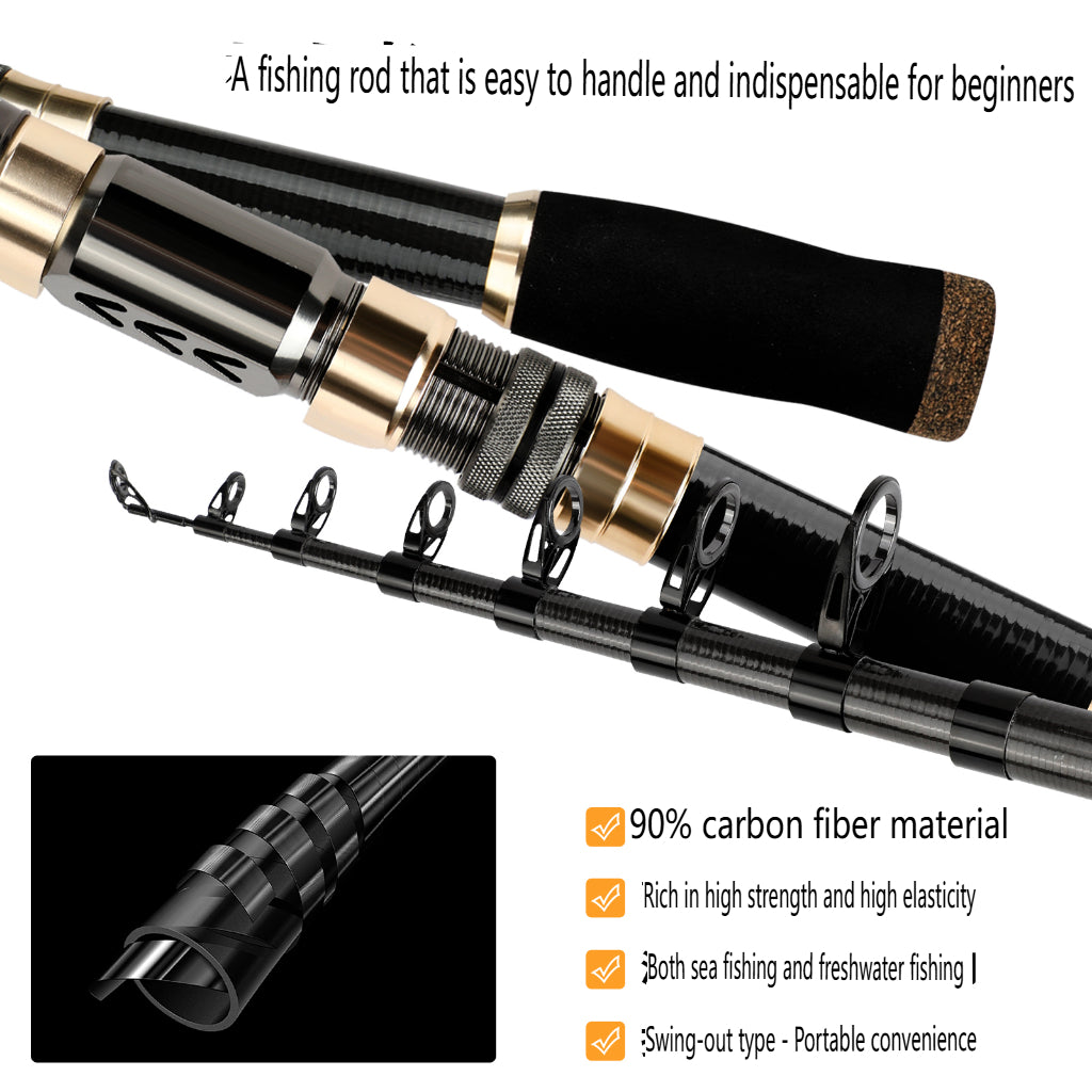 carbon fibre telescopic fishing rod SANLIKE 1.8m-3m Portable Fishing Rods Telescopic Carbon Fibre Bait Rod – SANLIKE STORE