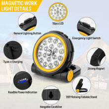 Load image into Gallery viewer, SANLIKE 1000lm LED Work Lights 5200mAh Rechargeable Magnetic Work Light 7 Light Modes Waterproof Flashlight with 360° Rotation
