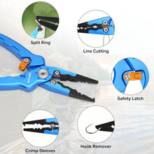 Load image into Gallery viewer, SANLIKE Fishing Pliers Grip Clip Set Line Cutter Multifunctional Aluminum Alloy Fishing Lip Gripper Hook Remover Tackle Tool
